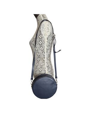 FREDERIC T PARIS Navy Blue Leather Crossbody Bag